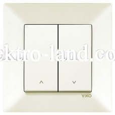 Выключатель  проходной двухклавишный крем VIKO MERIDIAN 90970217-WH